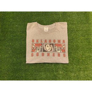 Retro Y2K NZone Oklahoma Sooners Football spell out t-shirt 2XL gray NCAA
